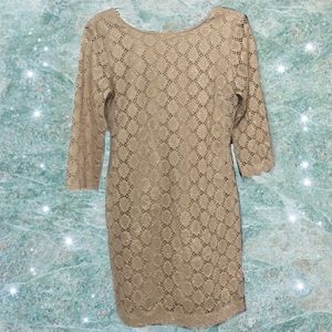 Champagne Gold glitter accent cocktail dress